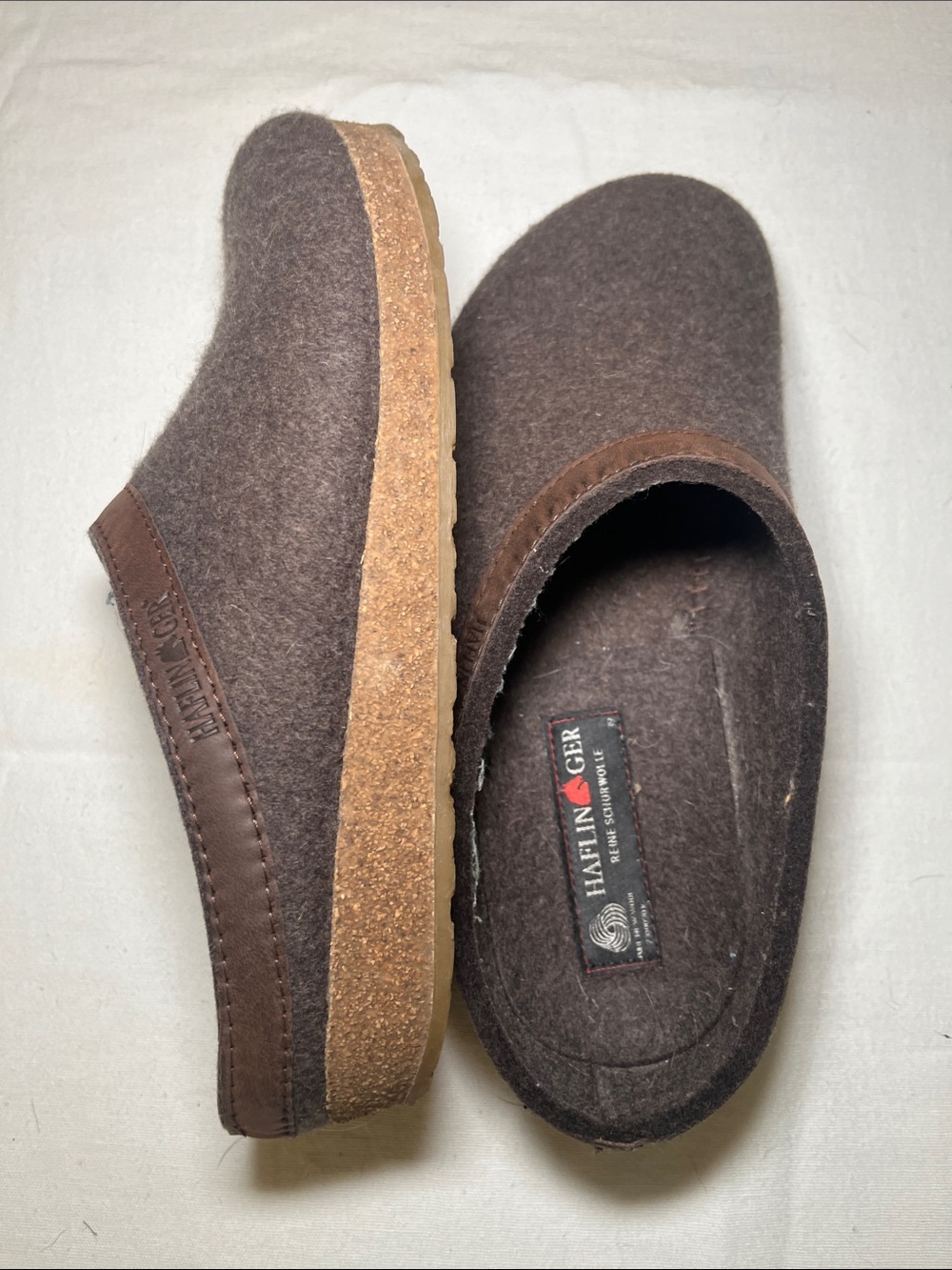 Haflinger Brown Wool Slip-On Clogs - Picture 8 of 11